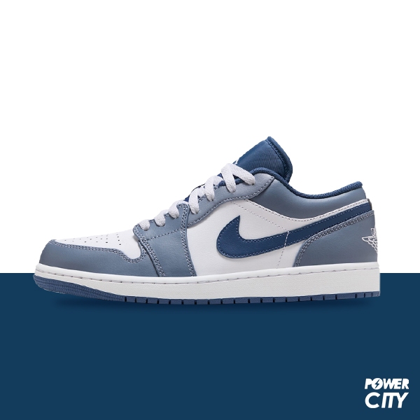 【NIKE】Air Jordan 1 Low 喬丹 籃球鞋 運動鞋 灰藍 男鞋 -553558414