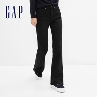 Gap 女裝 高腰修身喇叭牛仔褲-黑色(426550)