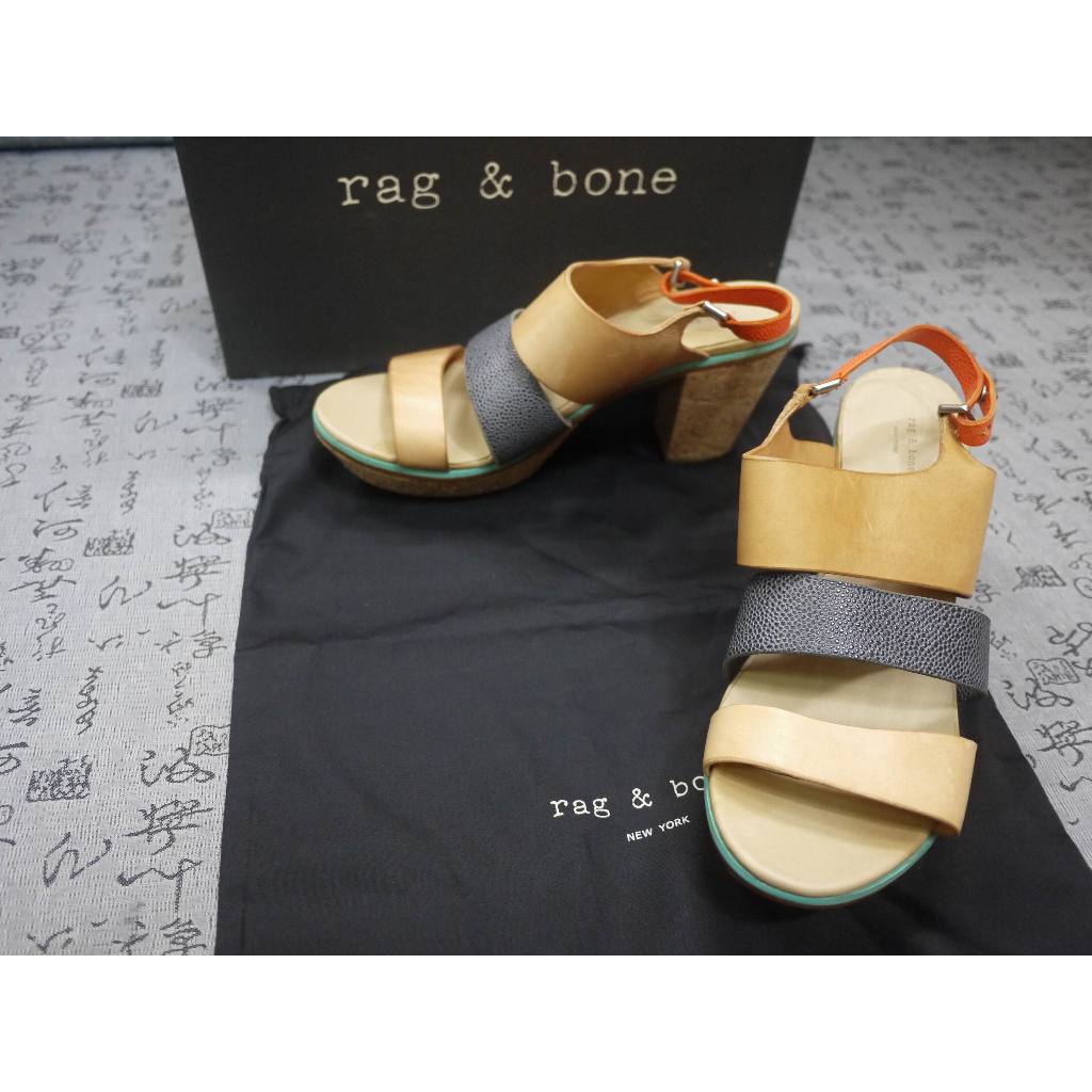 美國紐約 rag &amp; bone 高級真皮厚底涼鞋 USA 8 EUR 40 JPN 25 CM