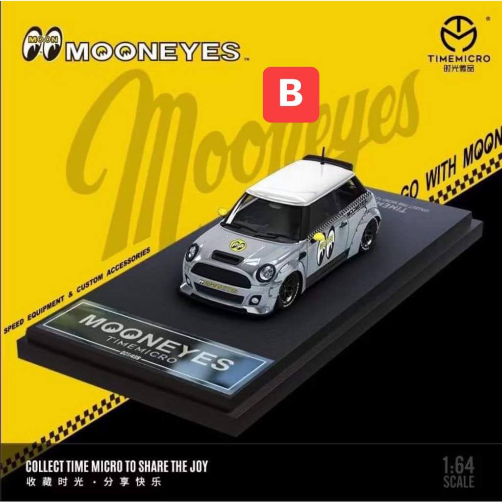 TSAI模型車販賣鋪 現貨賣場 1/64 Mooneyes MINI Cooper 拋光銀