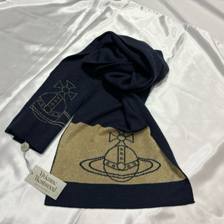 日本丸🇯🇵 特價🔥 義大利製 Vivienne Westwood 經典 大土星 logo 雙面圍巾 披肩 西太后