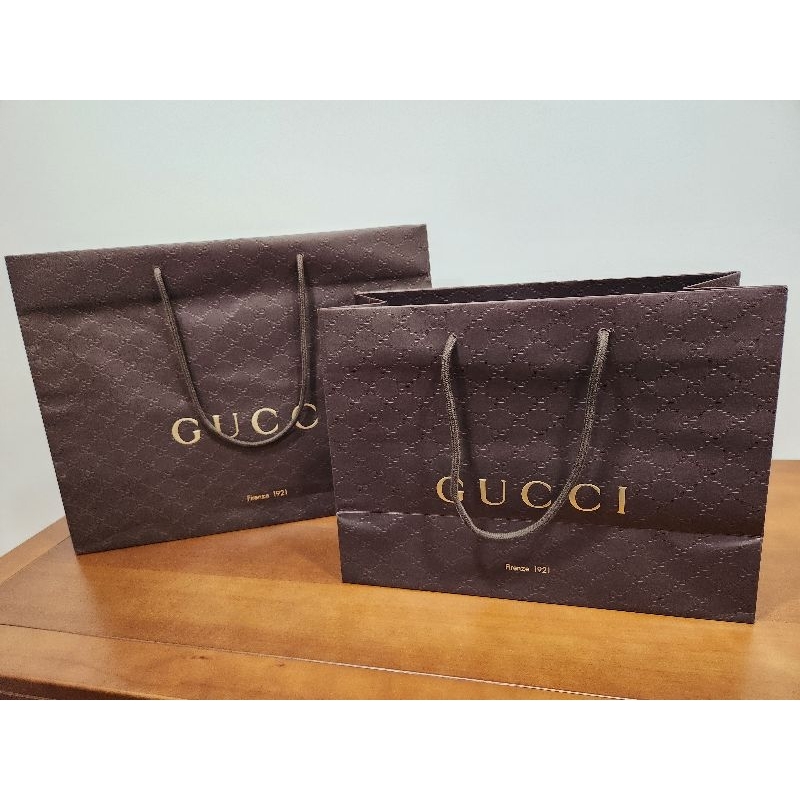 GUCCI紙袋/GUCCI壓紋紙袋3個120元 二手