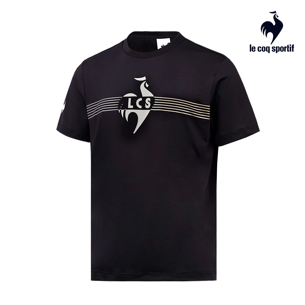 【LE COQ SPORTIF 法國公雞】運動TRAINING短袖T恤-男款-黑色-LWT21601