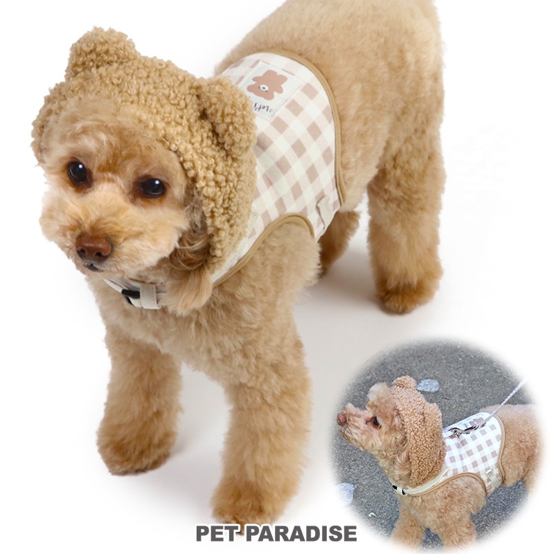【PET PARADISE】熊熊格紋造型外出胸背衣 (3S/SS/S)｜PP 2024新款
