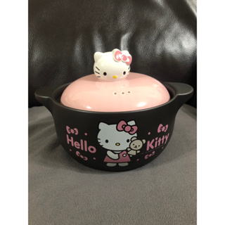 全新 日本製 正版 HELLO KITTY 雙耳造型砂鍋 陶瓷鍋 耐熱鍋 保溫 燉鍋 絕版