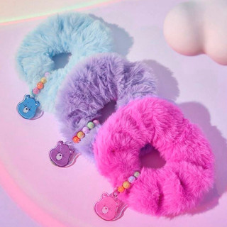 🌈🧸Care Bears彩虹熊串珠毛絨髮圈