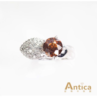 [ANTICA] 風信子石 3.8克拉 戒指 14K金 橘色 圓形 柬埔寨 有證書（珠寶成品）安帝卡珠寶