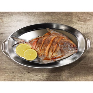 【Linox】-現貨-天堂鳥304極厚深魚盤 加厚魚盤 年菜盤 蒸魚盤 不鏽鋼魚盤
