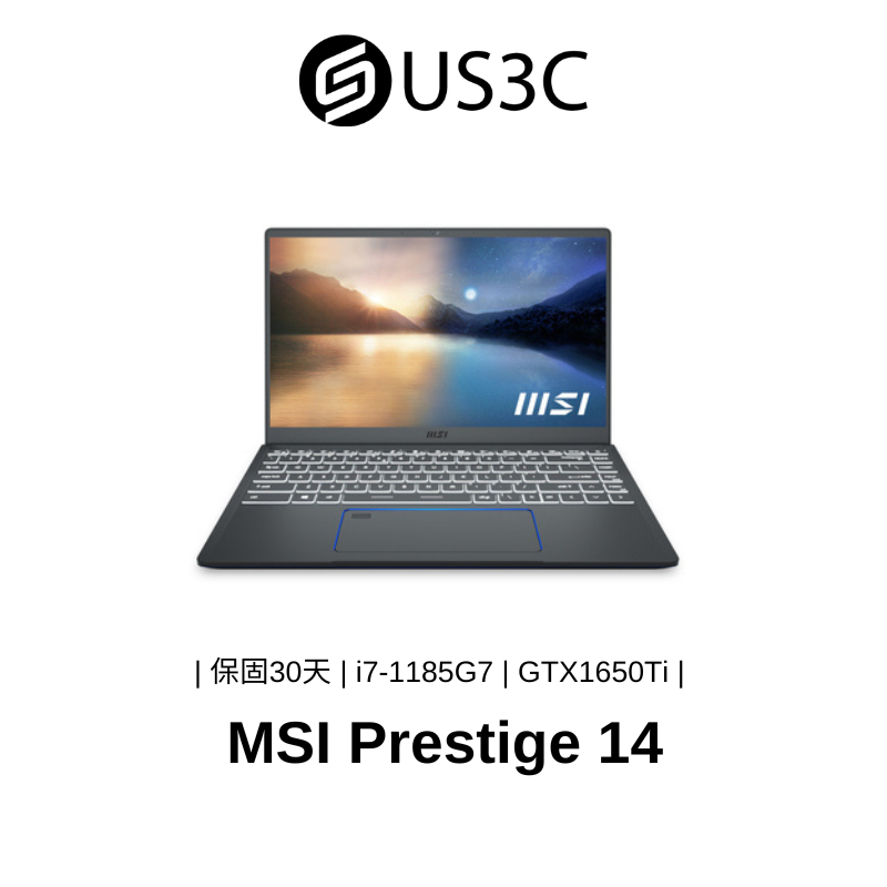 MSI Prestige 14吋 UHD 4K i7-1185G7 16G 1TSSD GTX1650Ti 灰色 二手品