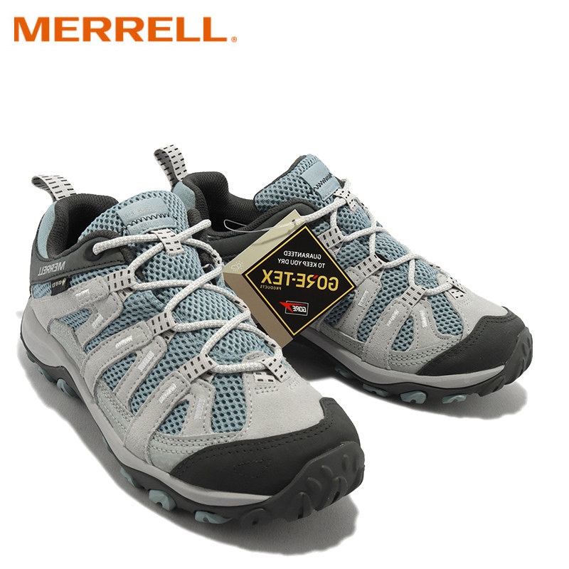 【MERRELL 美國】女 ALVERSTONE 2 GORE-TEX 低筒登山鞋 淺藍 灰 ML037038 戶外防水