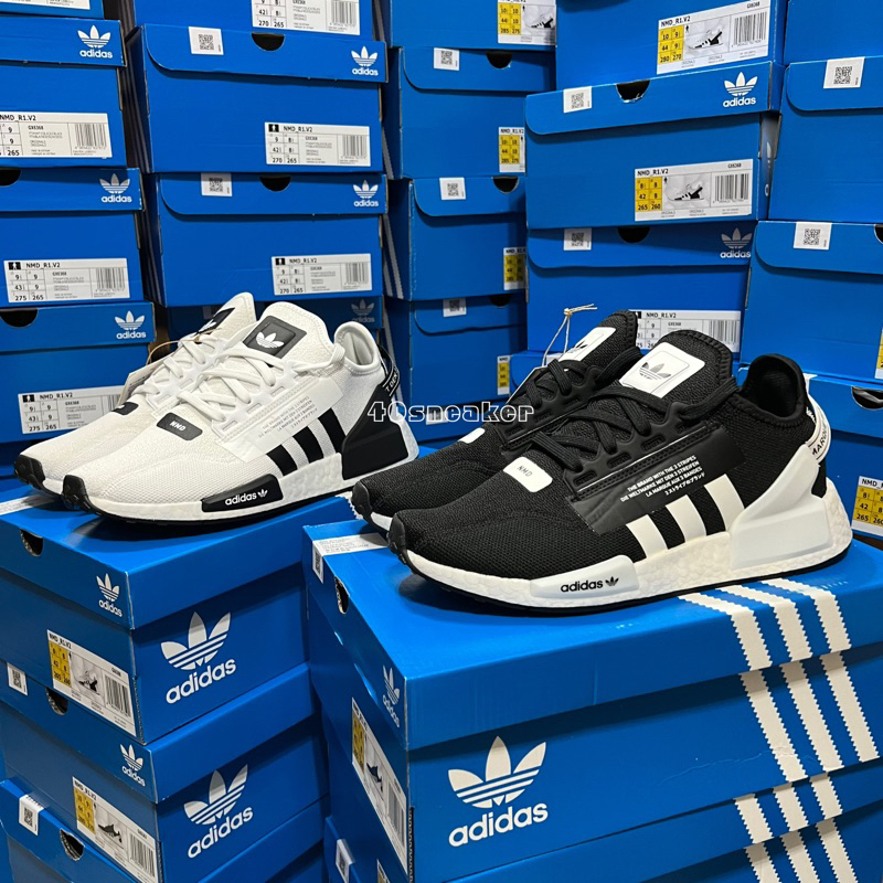 40sneaker®️Adidas Original NMD_R1 V2 男女鞋 黑 GX6367 白 GX6368