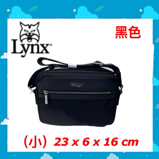 Lynx 美國山貓 橫式側背包（小） 十字紋牛皮+嚴選1000d防潑水尼龍 LY29-6282-99 黑色 $3980