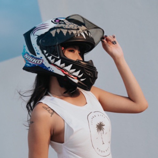 Nikko 全罩安全帽 全罩式806 夜光鯊魚 台灣製造 全罩 安全帽 全罩式 消光黑白藍 鯊魚安全帽