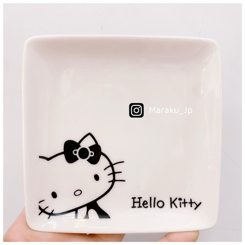 日本三麗鷗 Hello Kitty 凱蒂貓 方盤 醬料盤 小碟子 陶瓷盤［小悅虎日貨🐯］