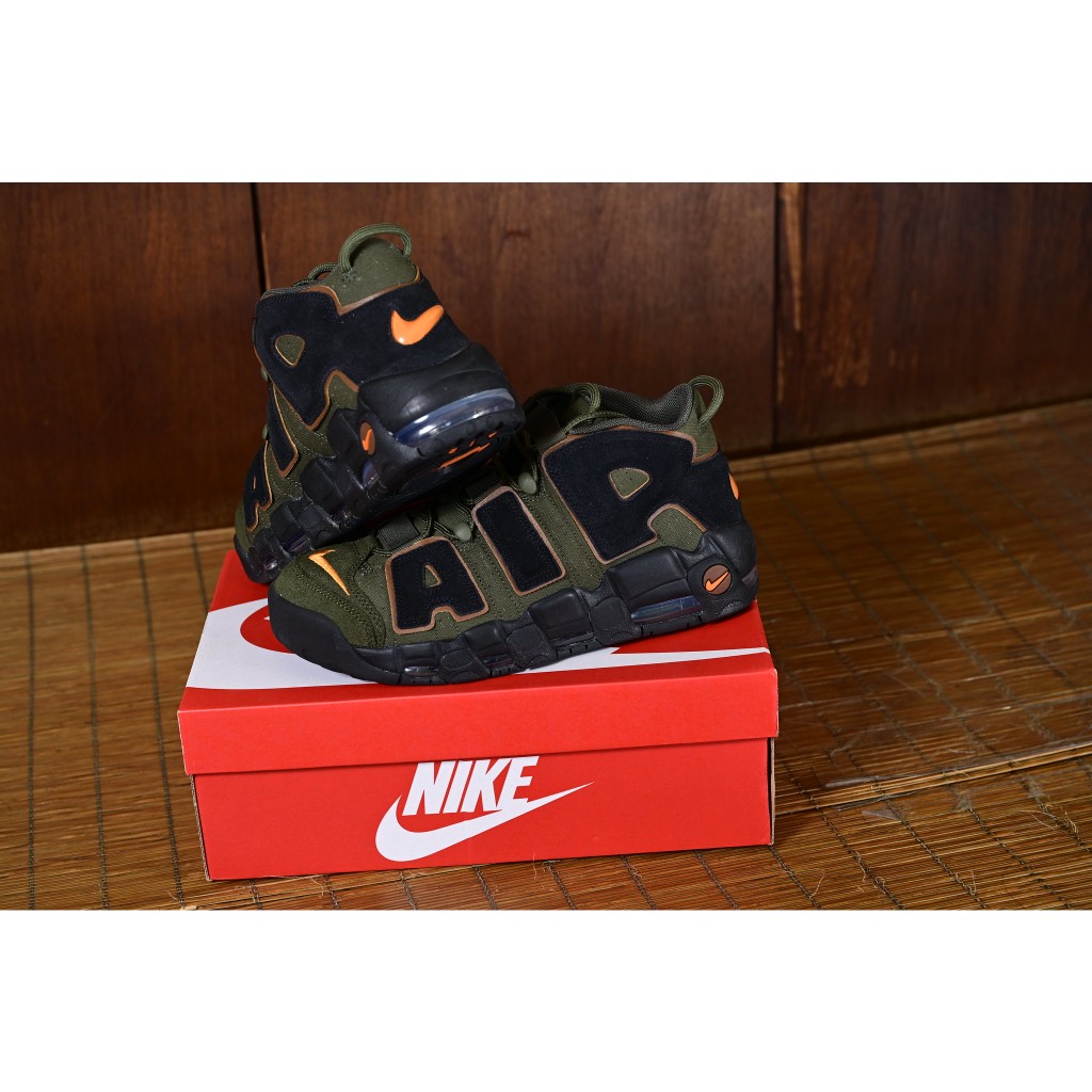 Nike 休閒鞋 Air More Uptempo 96 軍綠 黑 大AIR 籃球鞋 男鞋 全氣墊 US11