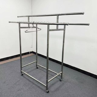 【臺灣發貨】超🔥不銹鋼三桿掛衣架 38MM粗管徑 不鏽鋼曬衣架 曬衣桿 伸縮晾衣架 掛衣架 落地折疊曬衣架 X型曬衣架