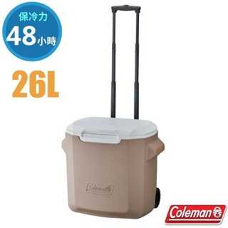 【美國 Coleman】拉桿冰箱 26.5L 行動冰箱 保冷保冰冰桶 水桶 露營野餐保鮮桶 置物箱_CM-25749