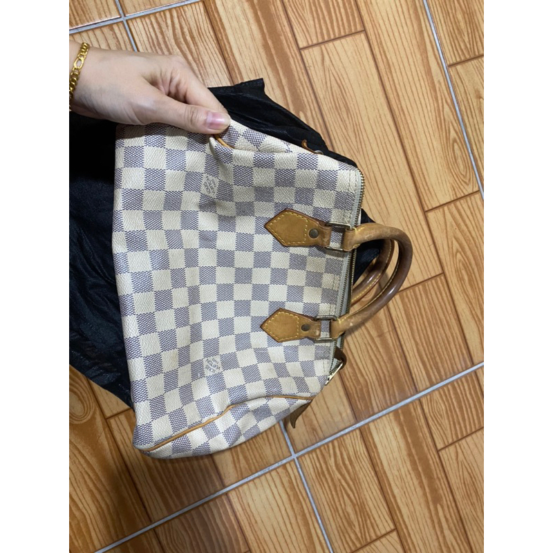 LV speedy 波士頓25 白棋盤格