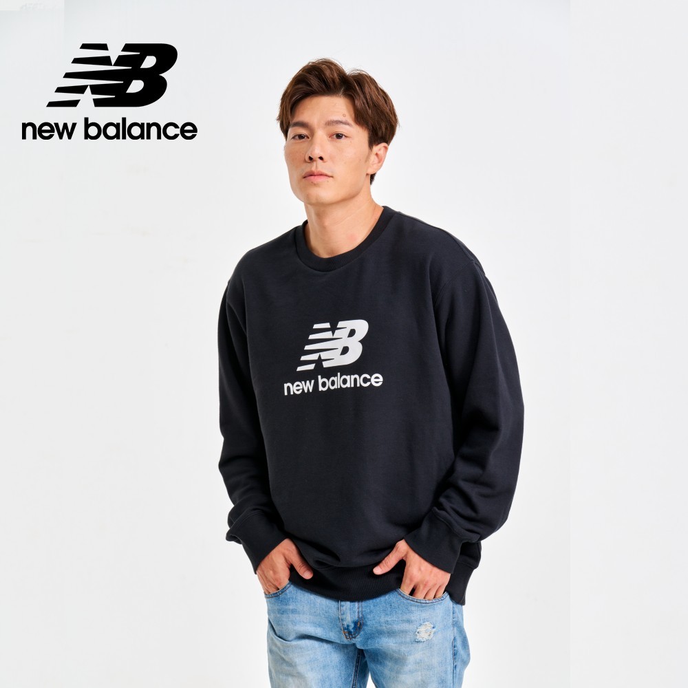 【New Balance】 NB NB大學T衛衣長袖上衣_男性_黑色_MT41500BK