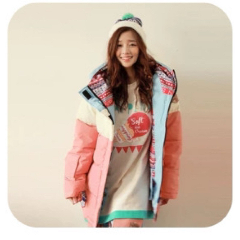 韓國icop滑雪服滑雪外套防水防風很厚女款二手雪地羽絨外套