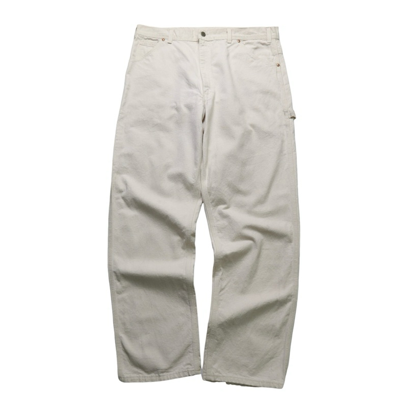 「富士鳥」古著 (36W) 1980s Key 美國製 米白色工作褲 Talon拉鍊