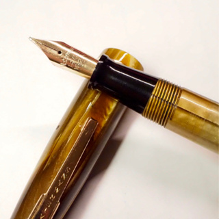 Vintage"WATERMANS 513" Gold Marbling Fountain Pen With 14ct