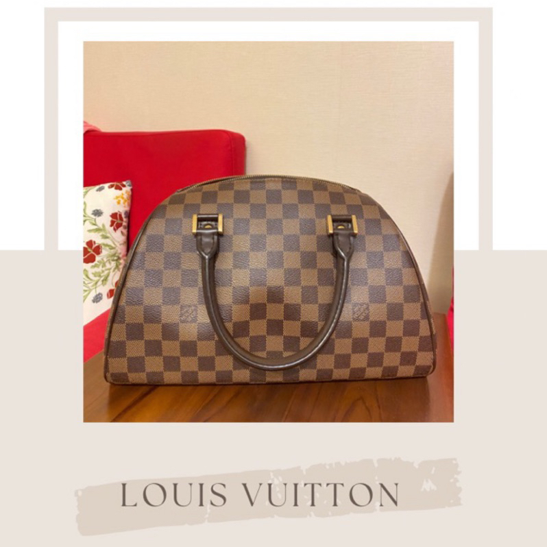 LV Louis Vuitton vintage 保齡球包 波士頓包 手拿包 棋盤格 二手 近全新