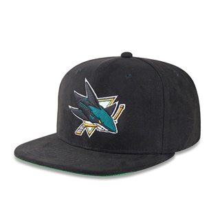 【mitchell & ness】nhl 聖荷西 鯊魚 類麂皮 經典黑 棒球帽 潮流 嘻哈【angel new era】