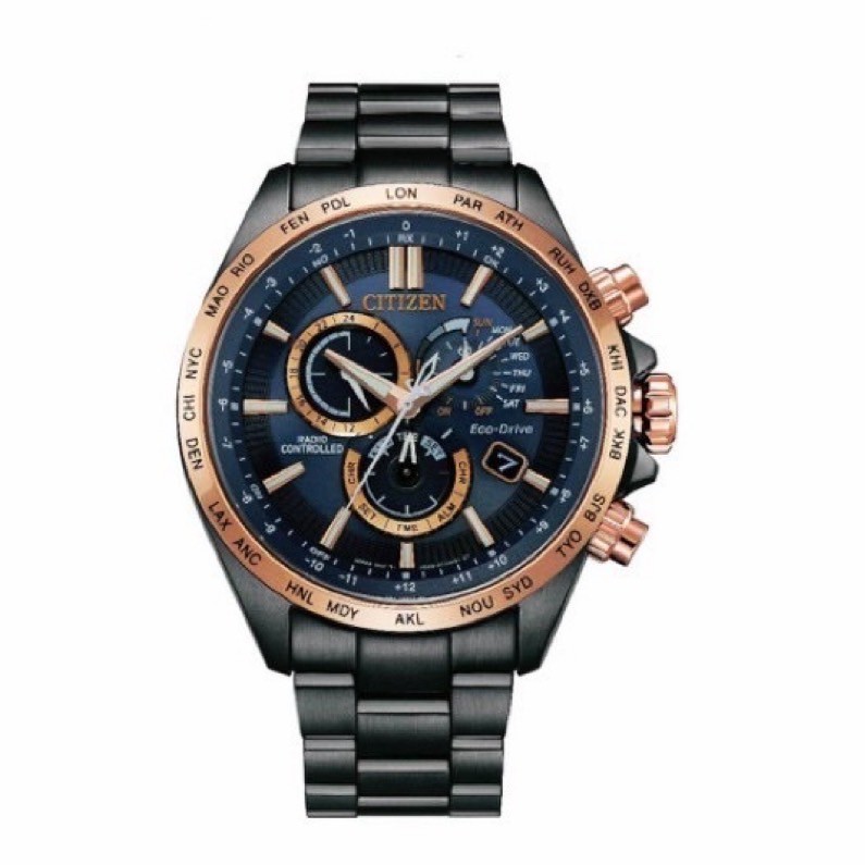 【CITIZEN 星辰】夜空藍 亞洲限定全球電波計時手錶CB5956-89L 45mm 現代鐘錶