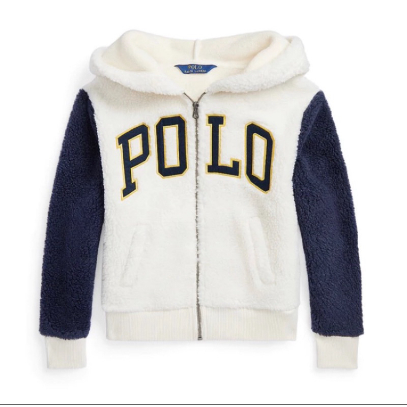 🐎Polo Ralph Lauren女青年 泰迪熊毛 撞色連帽外套