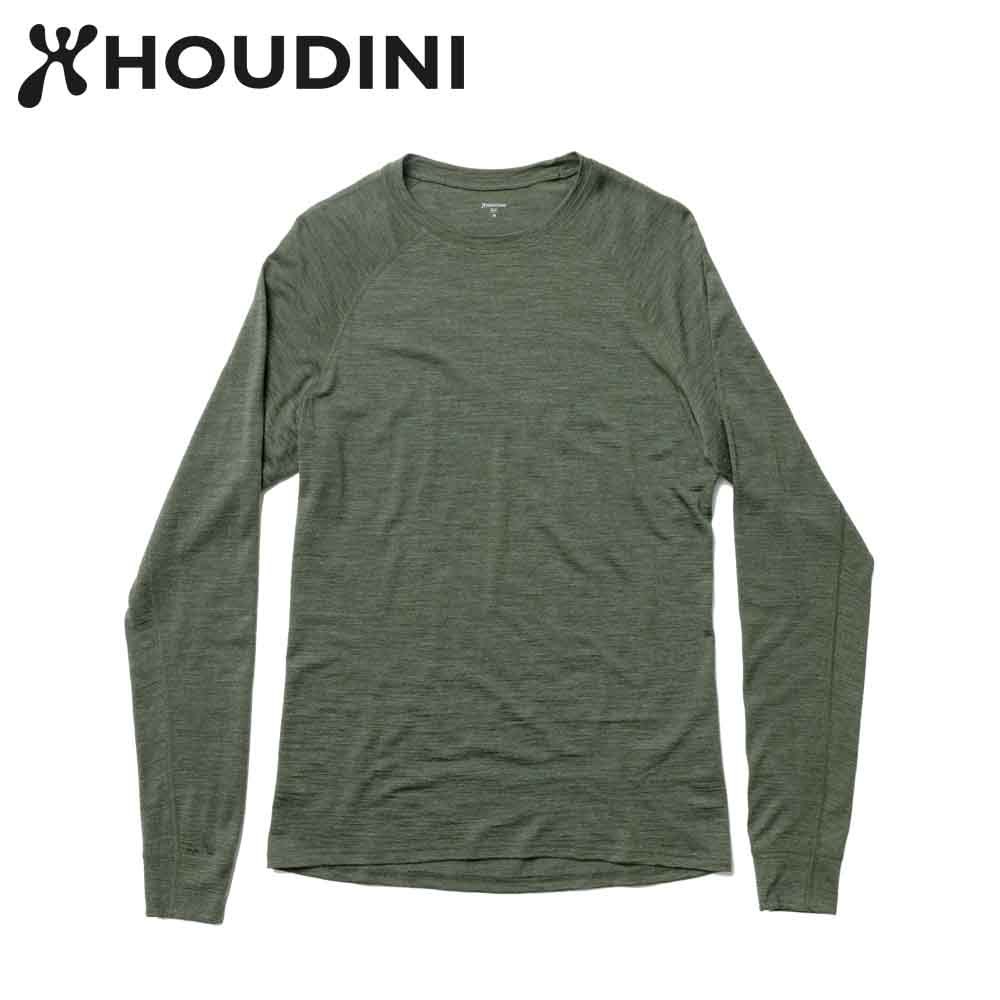 【Houdini】瑞典 原廠貨 男 Activist Crew 美麗諾羊毛保暖圓領內層衣 柳樹綠