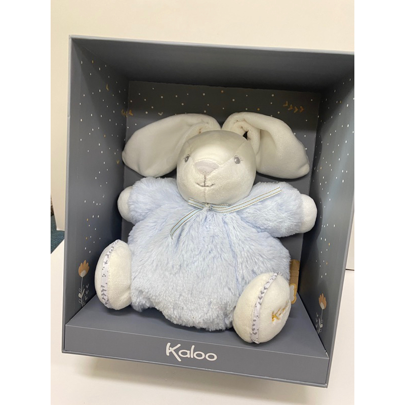 【全新】Kaloo Perle 小花兔兔玩偶 安撫娃娃 兔兔玩具 小號 粉藍 新生兒禮盒 彌月禮 寶寶玩偶