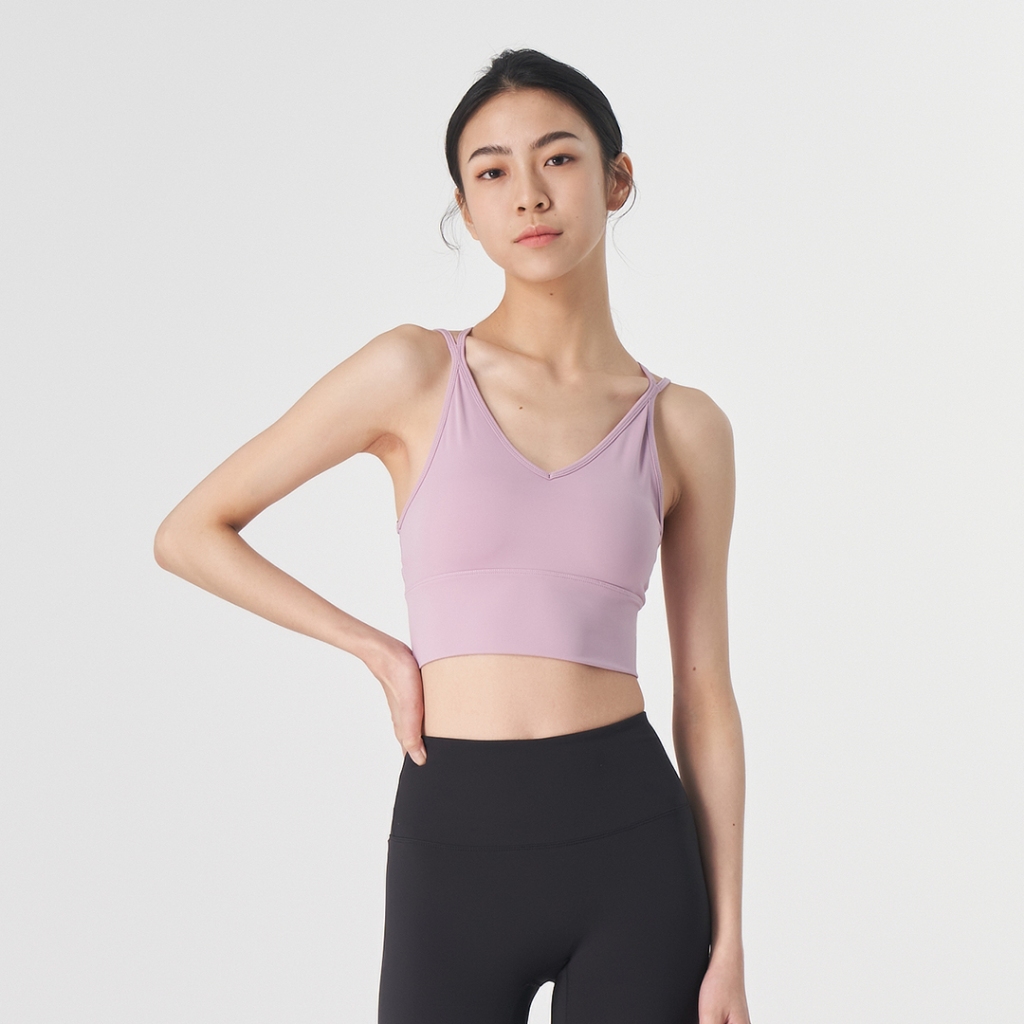 【GLADE.】Focus 中強度 美型運動內衣 (柔粉) | Sports Bra 現貨 無鋼圈 瑜珈 健身 背心