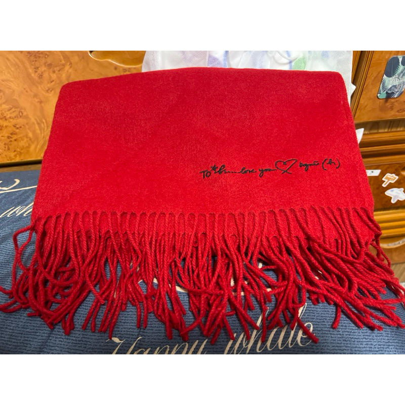 全新-agnes.b 正紅色圍巾披肩（降）