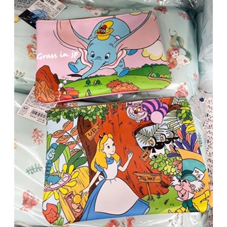 【小草日貨】現貨 日本 迪士尼 復古系列 愛麗絲/小飛象 皮革拉鍊收納包/扁形袋/筆袋/化妝包 妙妙貓 Alice