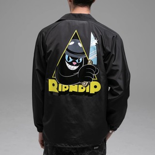 RIPNDIP SLICE AND DICE COACHES JACKET 黑色 教練夾克 中指貓 台灣總代理-ALL