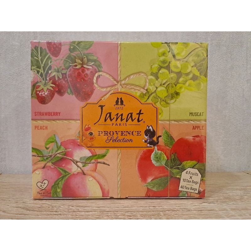 [有貨] 法國 Janat 普羅旺斯水果紅茶 茶包 草莓 水蜜桃 蘋果 葡萄 各10包 共40入一盒