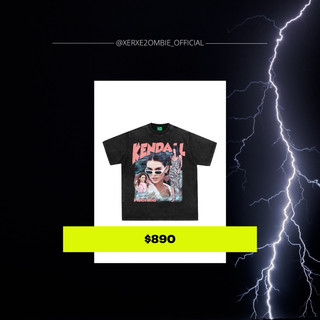 🦈 23-ᴛ-05/ 嘻哈 美式 人像 水洗 t恤 - Kendall Jenner
