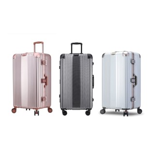 ~雪黛屋~LETTi 29寸旅行胖箱3:7防盜鋁框開口PC雙海關鎖硬殼箱360度旋轉耐摔撞鋁合金拉桿#1709