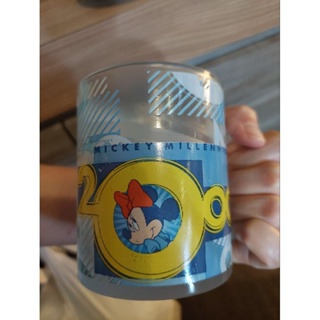 DISNEY 迪士尼米奇米妮娃娃紀念透明馬克杯咖啡杯
