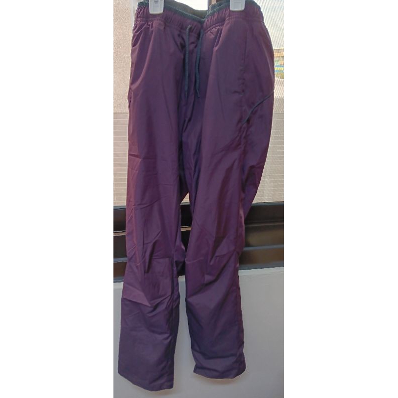 特賣出清-紫色抽繩鬆緊腰內刷毛褲腳雙層縮口長褲