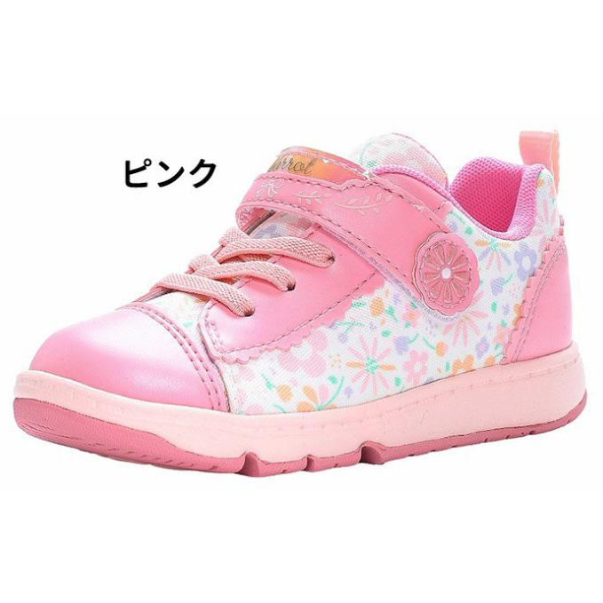 [全新16171819］日本月星MoonStar carrot系列繽紛小花女童運動鞋機能鞋2E寬楦