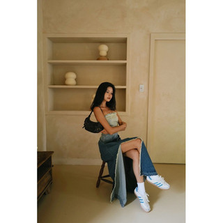 全新✨ Squarebear West Side Story Denim Dress 平口漸層牛仔洋裝
