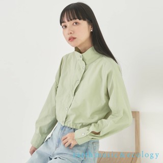 earth music&ecology 尼龍短版束腰立領夾克外套(1L41L0Y0700)