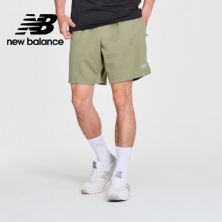 【New Balance】 NB 吸濕排汗拉鍊口袋短褲_男性_綠色_MS41146DEK