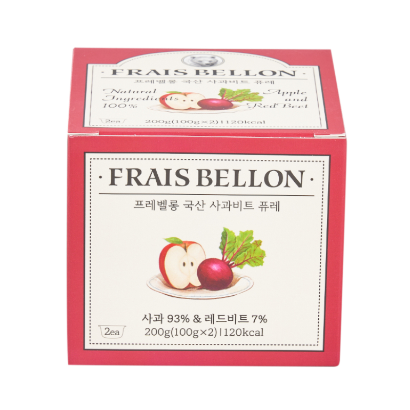Frais Bellon韓國進口 寶寶果泥 蘋果甜菜根蔬果泥 (100克/杯，2杯/盒)