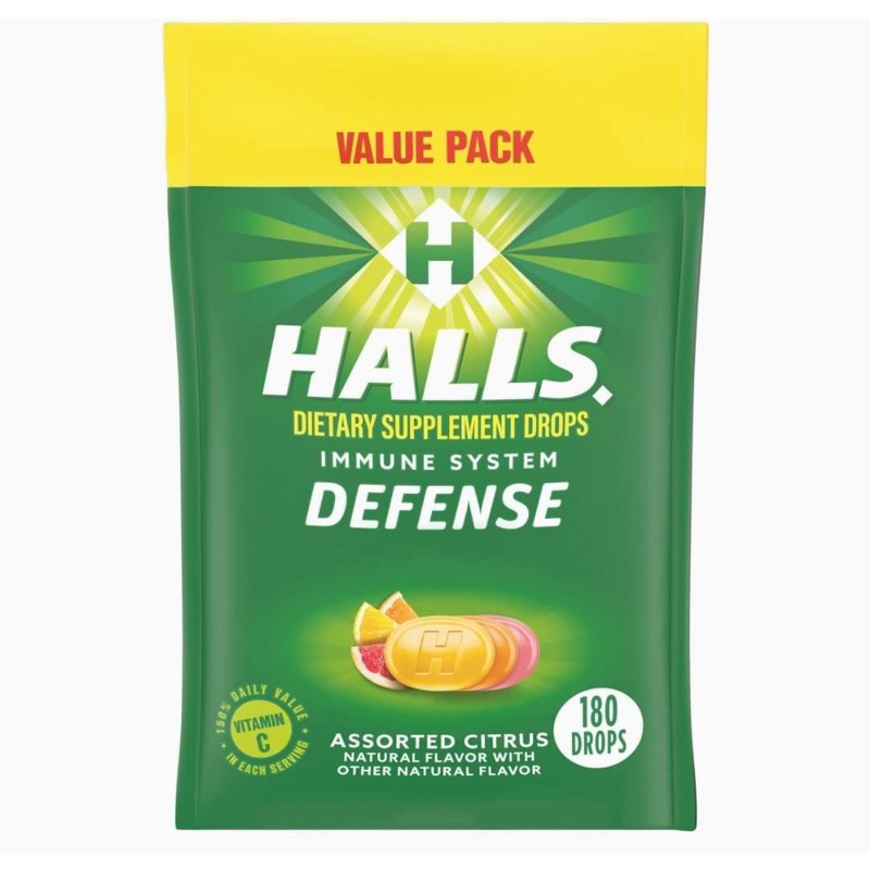 〘現貨在台。全新正品〙- zily美國代購 - Halls 蜂蜜檸檬潤喉糖 180顆大包裝 綜合口味。檸檬、柑橘、葡萄柚