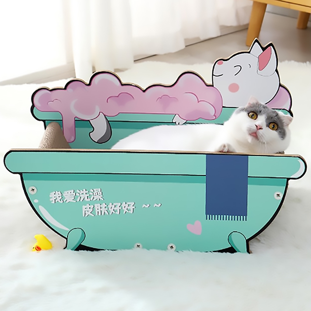 【馬上寄】🔥台灣出貨 ✨ 浴缸貓抓板窩 貓抓板 造型 耐磨瓦楞紙 貓爪板 u型貓沙發 貴妃椅貓沙發 特大號貓窩