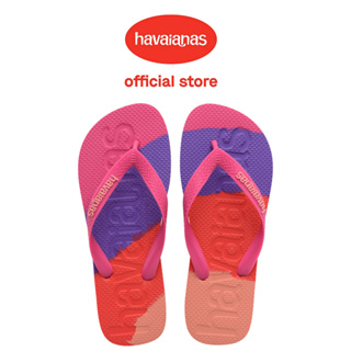 Havaianas哈瓦仕 拖鞋 男女鞋 大LOGO 拼接 桃紫橘 Top Logomania 4147526-5784U