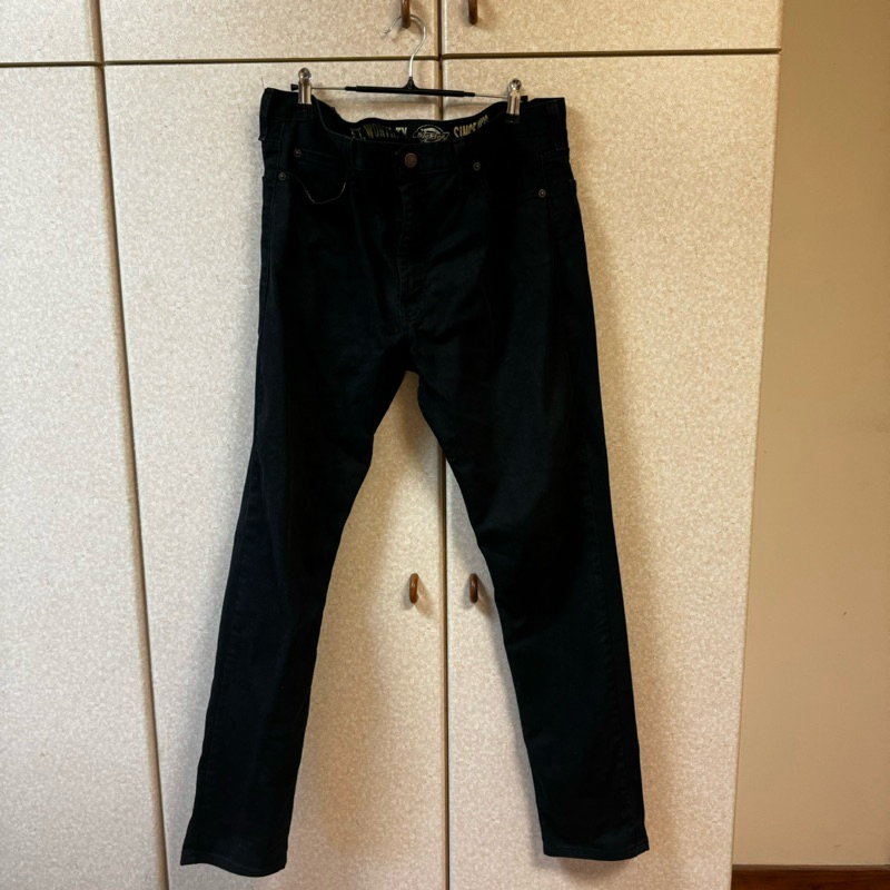 正版【DICKIES】WP803 VG Slim Skinny Workpants 中低腰窄版斜紋布 工作長褲 (黑色)